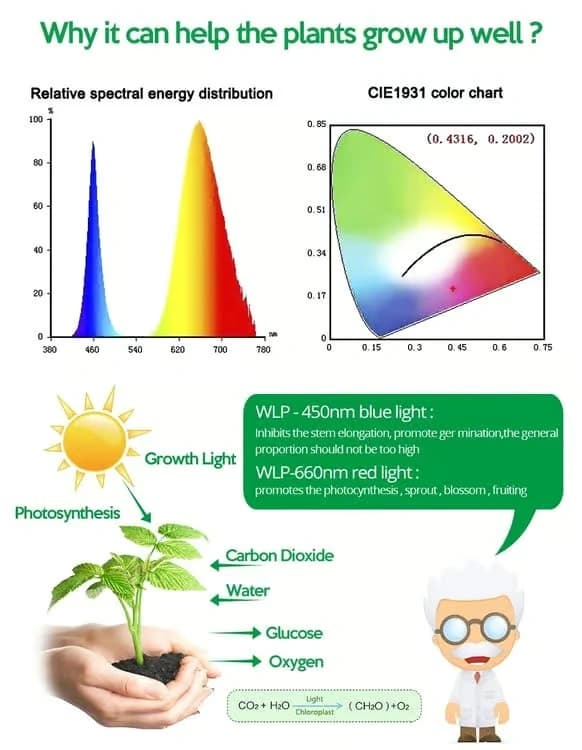 Full Spectrum USB LED Växtlampa - Klippbar, Växthus - Lämplig för Små Växter 3m