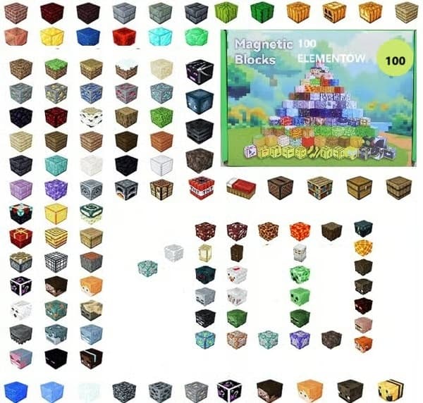 MAGNETISKA BLOCK MINECRAFT KUBER 100 BLOCK ARRANGEMANG KUBER