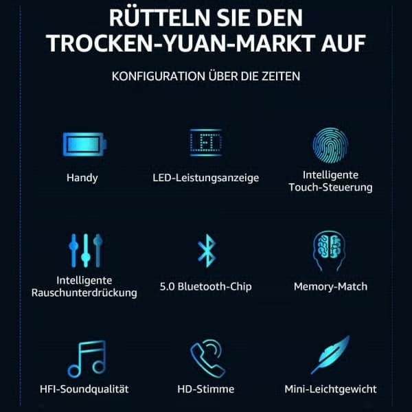 In-ear-hörlurar, trådlösa hörlurar för Samsung Android iPhone