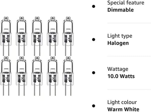 G4 Halogenlampor 10W 10pcs