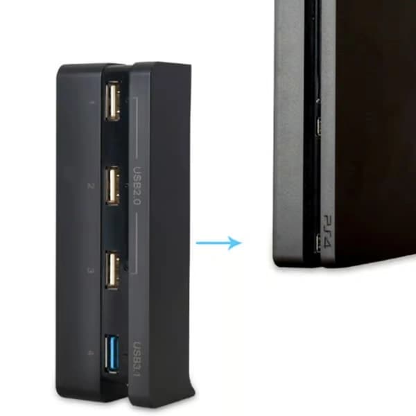 USB-hubb för PS4 Slim 4-portars USB-laddningsstationadapter (1USB 3.0, 3USB 2.0)