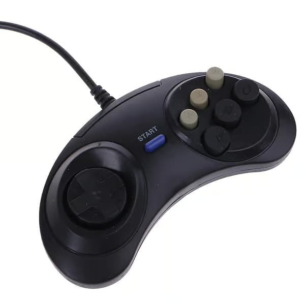 6-knappars trådbunden handkontroll för Mega Drive Megadrive Sega MD Genesis