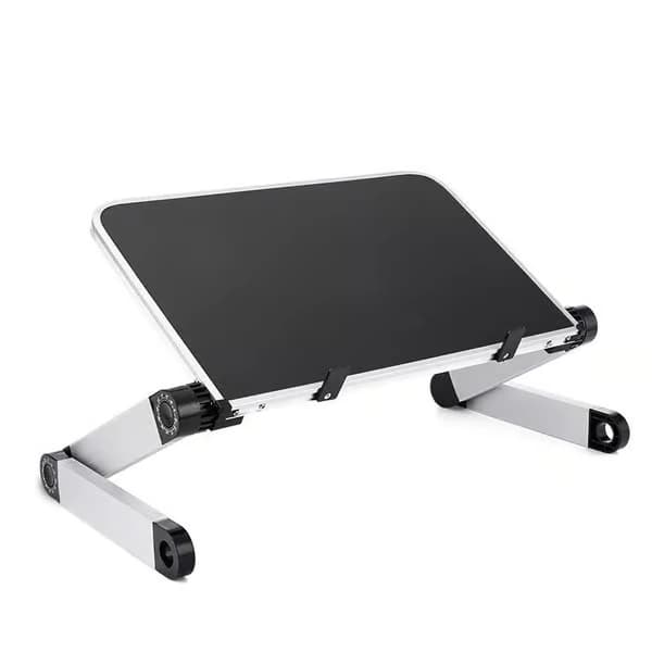 Vikbart Laptopbord, Ergonomiskt Stativ i Aluminium (Vit) Metallook