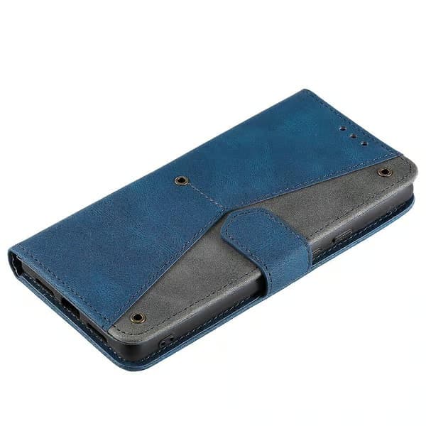Samsung Galaxy A17 5G Plånboksfodral i Läder med Sömmar och Handledsrem Blue