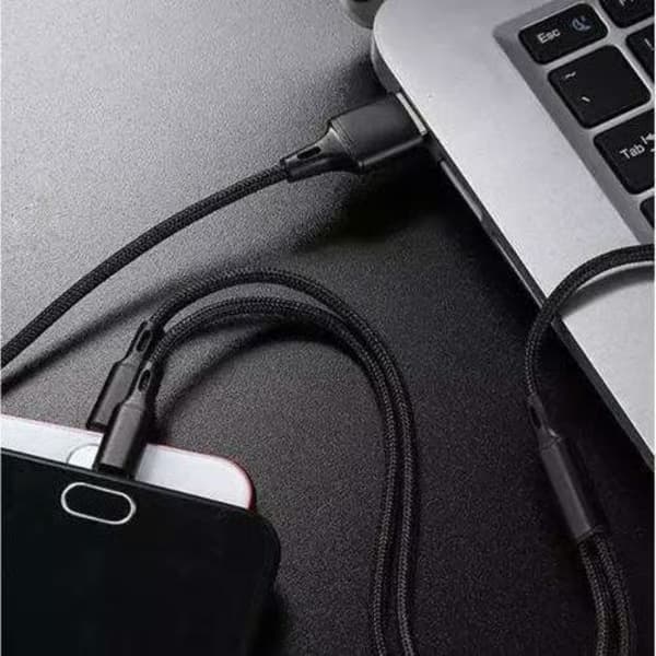 3-i-1 Micro USB / Lightning / USB Typ-C USB-kabel