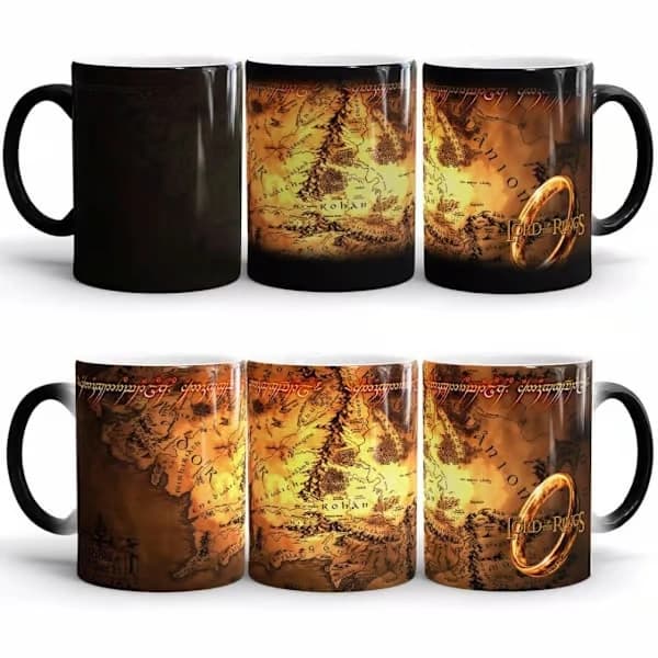 Sagan om ringen Färgskiftande mugg Keramisk kaffemugg Termisk tekopp Nyhetspresent 301-400ml