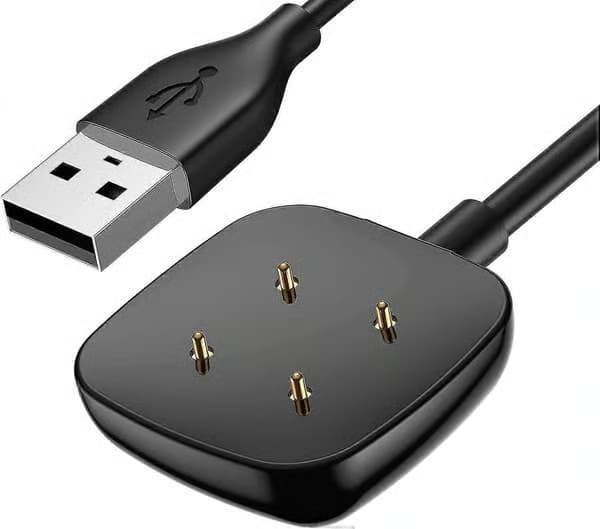 2-pack laddare, kompatibel med Fitbit Sense/Fitbit Sense 2, Fitbit Versa 3 / Fitbit Versa 4, ersättningsladdningskabel