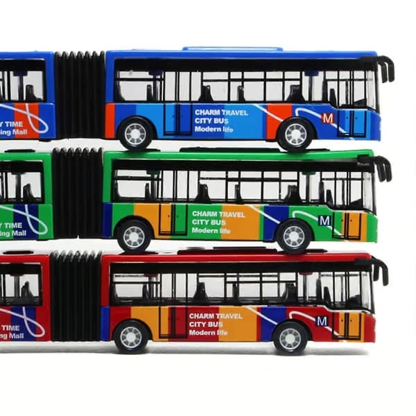 Realistisk stadsbuss dra tillbaka leksaker barn modell leksak brädspel bästa present Blue