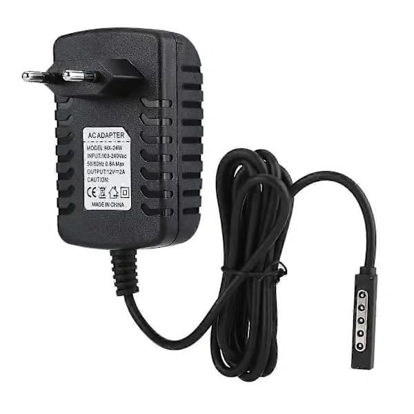 12V 2A surfplatteladdare för Microsoft Surface RT/RT2, med europeisk standardkontakt, 100-240V
