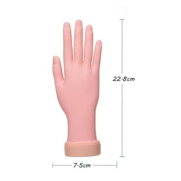 Silikon nagelträningshand 24,5 cm beige