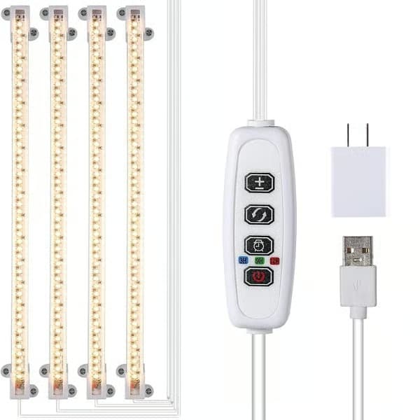 Växtbelysning växtlampa för inomhusväxter, med fullt spektrum och timer