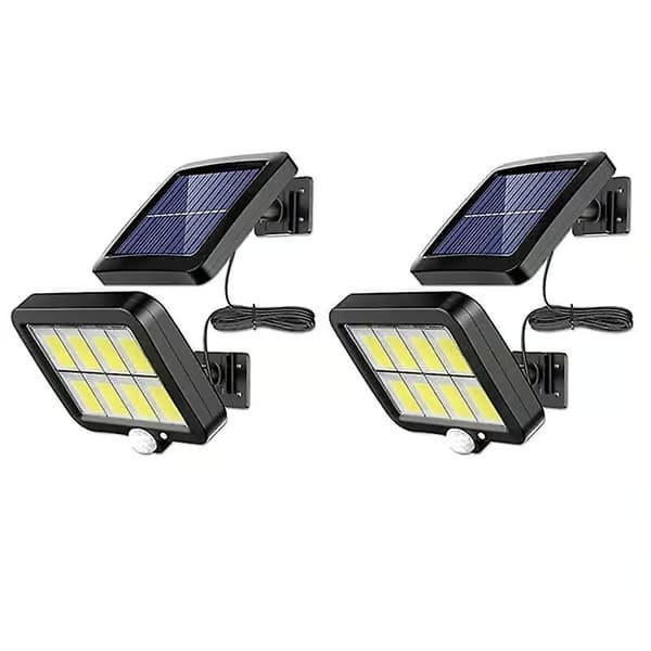 2-pack 2000 Lumen 160 Solvägglampor IP65 Vattentät Trådbunden Rörelsesensor Säkerhetsbelysning 360
