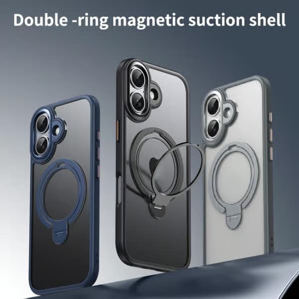 iPhone 17-fodral med dubbel MagSafe-magnethållare Transparent