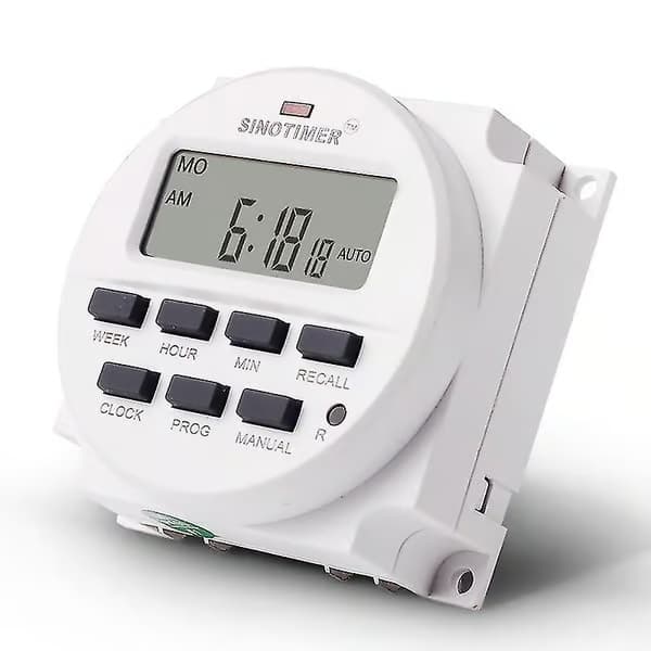 Sinotimer 15,98 tums LCD digital timer 12V DC 7 dagars programmerbar tidsbrytare Tm618n-4 maj.5