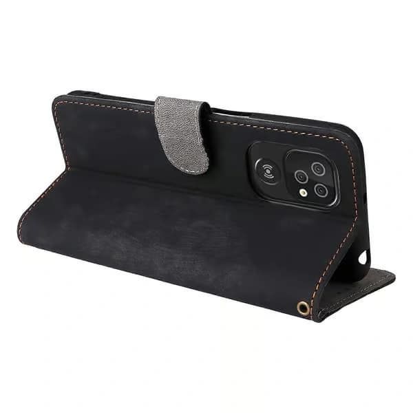 Kompatibel med Doro 8100/8200 Pung-etui PU-læder telefonetui stativ med håndledsrem Sort