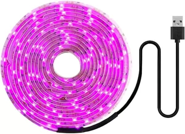 Fullspektrum USB LED Växtlampa - Klippbar, Växthus - Lämplig för Små Växter 1m