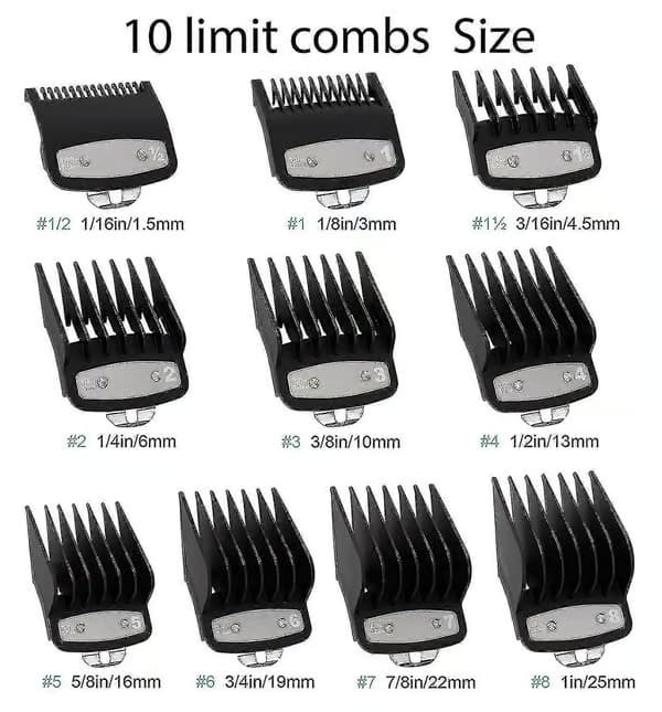 Klippskydd Klippguider för Wahl-klippare med metallklämma (10-pack)