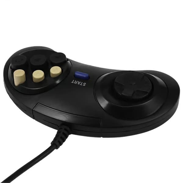 2X Klassisk Retro 6-knappars trådbunden handkontroll spelkontroll joystick joypad för MD2 PC-tillbehör