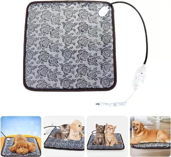 45x45cm Vattentät Justerbar Elektrisk Värmedyna för Katt & Hund, Uppgraderad Värmefilt med Bitresistent Sladd