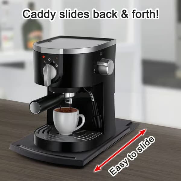 Utdragbar köksbricka med rullhjul, utdragbar kaffeenhet