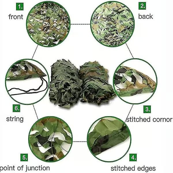 Camouflagenet forstærket til pool, strand, have, 7 farver Desert camouflage