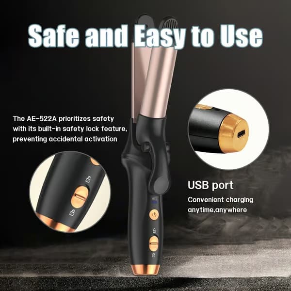 Uppladdningsbar sladdlös locktång AE-522A
