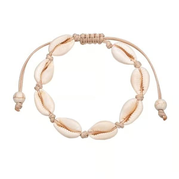 Justerbart armband med vita snäckor - Vit
