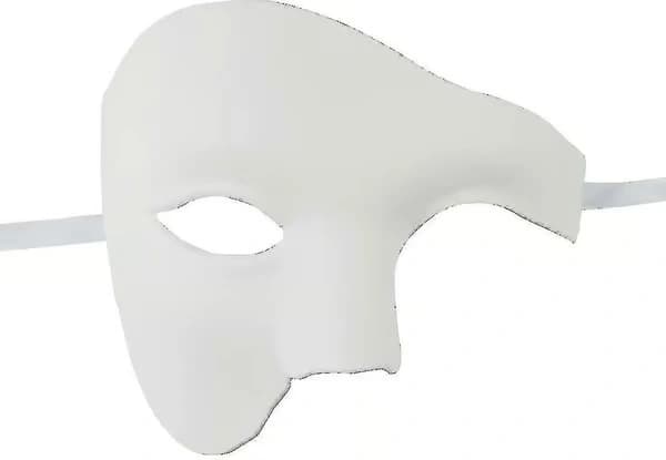 Maskerademaske til mænd, Halloween, Phantom of the Opera White