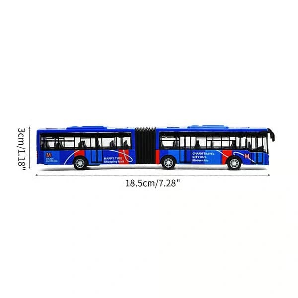 Realistisk stadsbuss dra tillbaka leksaker barn modell leksak brädspel bästa present Blue