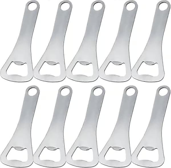 Flasköppnare-paket Kapsylöppnare Bulk Ölflasköppnare (Silver, 10 st)