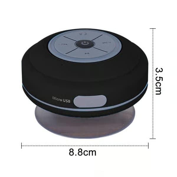 IPX4 Vattentät Bluetooth-högtalare för dusch, trådlös, bärbar med LED-ljus