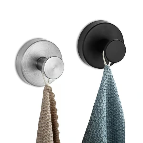 Väggkrokar med sugpropp, 4-pack Silver