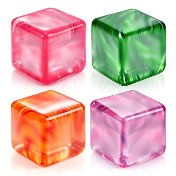 4 st Mini Stresskub Långsamt Stigande Squishy Fidget Leksaker Iskub Stressbollar