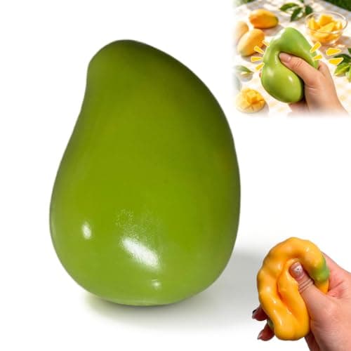 Knusende Mango Squishy, Farveskiftende Mango Squishy, Kamæleon Mango Stressbold, Realistisk Mango Klemmelegetøj, Stresslindring (1 stk)