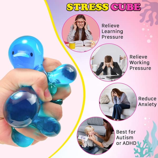 Lysende Hval Squishy Stress Terning, Sensorisk Klemmelegetøj til Autisme Angstdæmpning, Påskekurvfyld Whale02