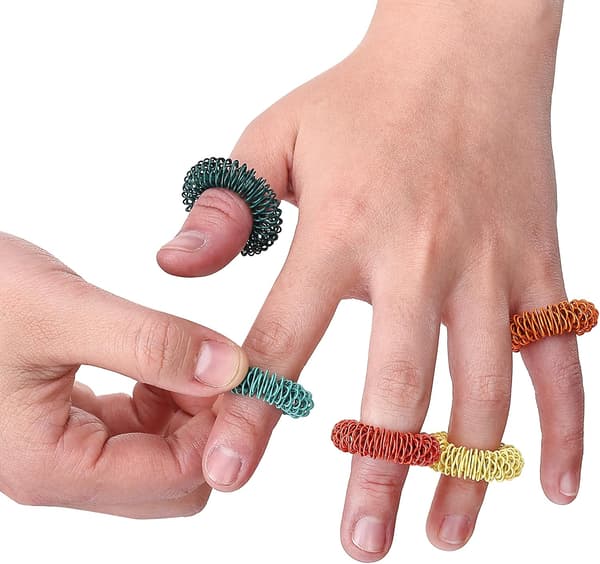 Mr. Pen 10-pack livfulla spikiga sensoriska ringar, stresslindrande fidget-massageringar för ADHD BFRB Summer
