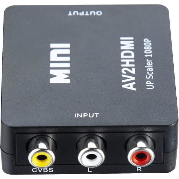 RCA til HDMI-adapter, 1080p AV HDMI-adapter, RCA Composite CVBS AV til HDMI Video Audio Converter