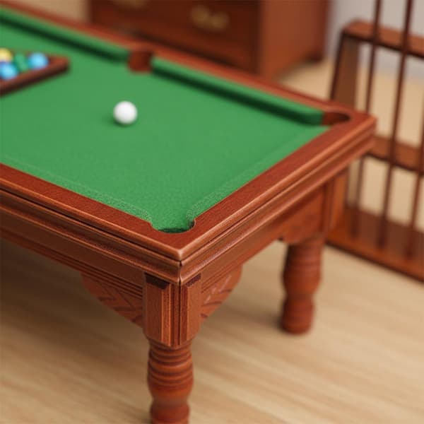 Milageto 1:12 Skala Billardbord Realistisk Model Mini Poolbord Sæt til Diorama