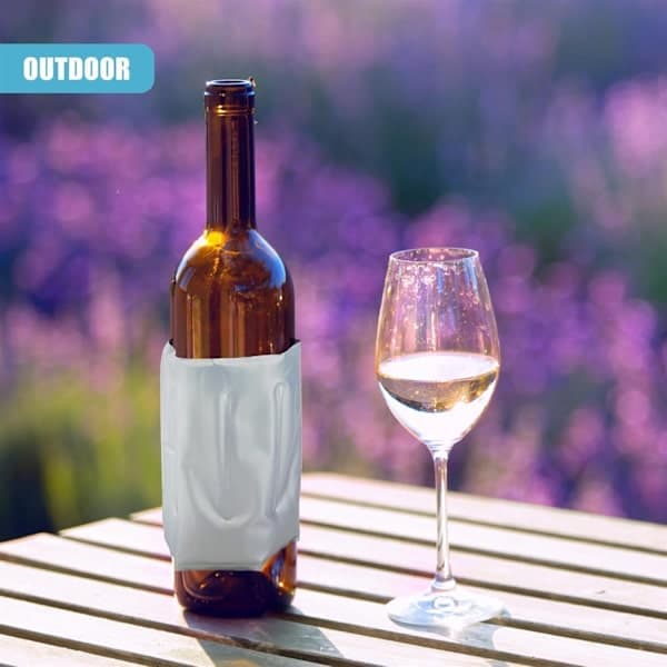 Fleksibel genanvendelig ispose til vin, champagneflasker og dåser, velcro, perfekt til rejser, picnics og køletasker
