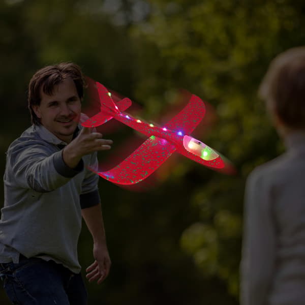 Skumfly – 48 cm lysende håndkastglidefly for utendørs lek Red