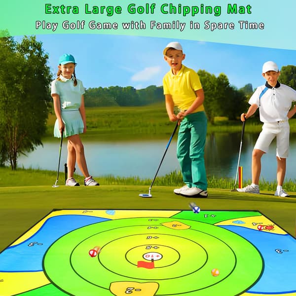 Golfchippningsspel med 80\" x 80\" stor träningsmatta
