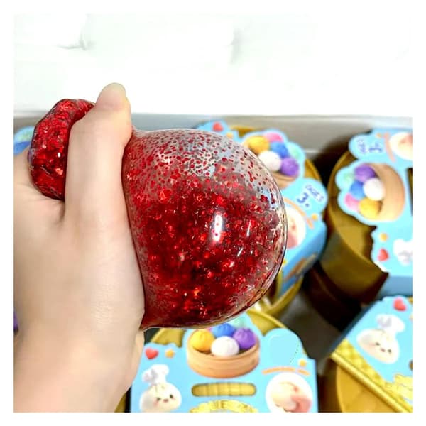 Glitter Dumpling Sensorisk Klämleksak för Stresslindring | Med låda, Squishy Dumplings (S6) S6