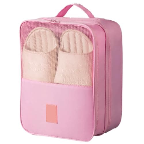 Bärbar reseskoväska för bagage, packningsorganisatör (rosa) Pink