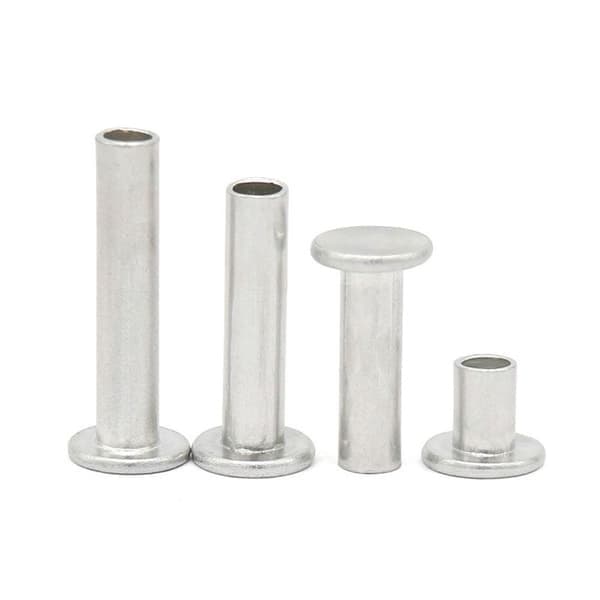 100 stk. flate aluminiumsnagler med truss-hode, halv-rørformede, M2 x 18 mm M2 x 18mm M2 x 18mm