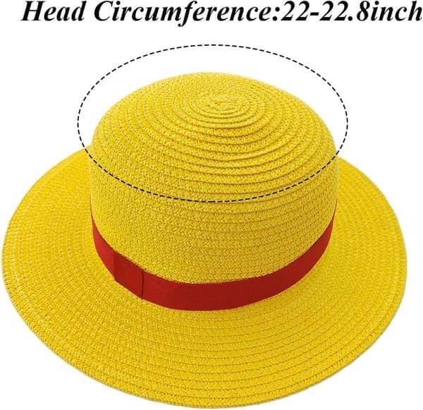 Stråhatt Madeline Hatt Cosplay Monkey D Lufy Performance Rekvisitter Gule Stråhatter, Voksne, Diameter 35 cm Adults Diameter 35cm