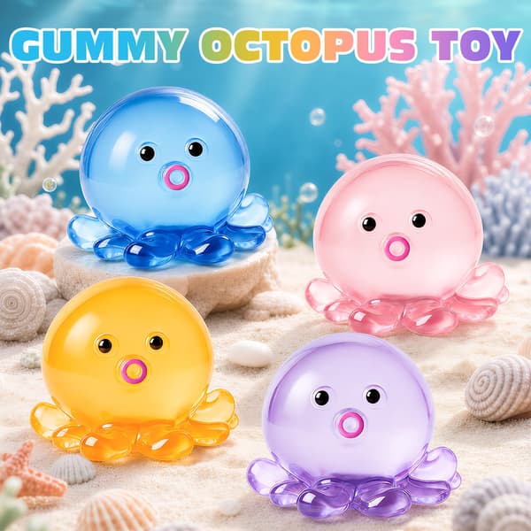 VISCOO 8-pack bläckfisk-stressbollar för barn, långsamt stigande squishy-leksaker 8p-octopus 8 Colors