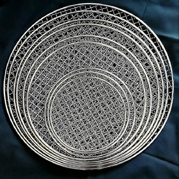 Rund grillrist i rustfrit stål, non-stick grillbageplade