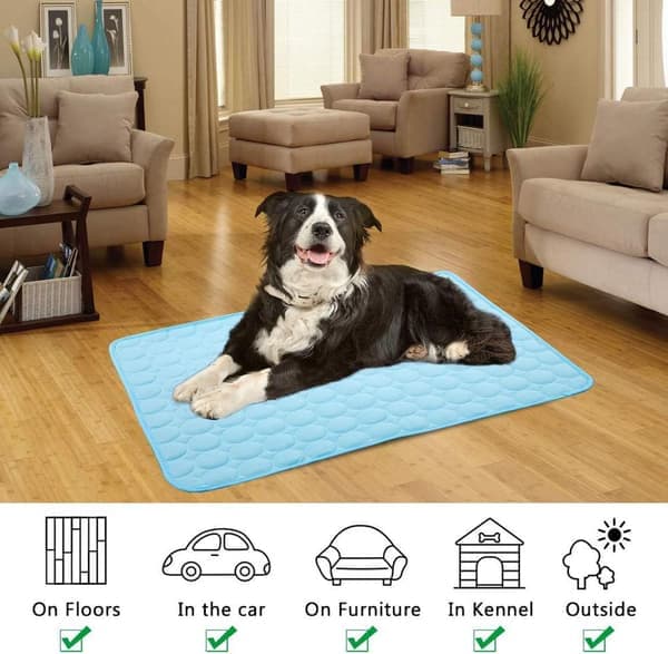 Kølemåtte til hunde og katte, kølemåtte til kæledyr, pude der køler, til katte og små hunde - Selvblå/grå 40*30CM Grå 40*30CM Gray 40*30CM