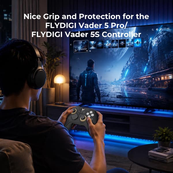 Silikondeksel til FLYDIGI Vader 5 Pro/FLYDIGI Vader 5S-kontroller, sklisikkert beskyttelsesdeksel støtsikker støtfangerramme til FLYDIGI Vader 5