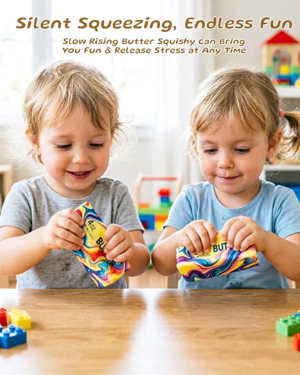 Smør Squishy Sakte Stigende Fidget Leker, 2 Stk Smør Klemmeleker